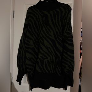 black and green sweater dress